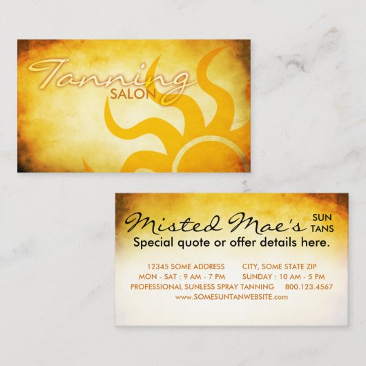 日焼けサロン 名刺 (正面/裏面)
