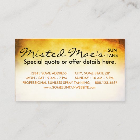 日焼けサロン 名刺 (裏面)