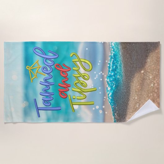 日焼けタイピー引用文海ビーチ ビーチタオル (正面)