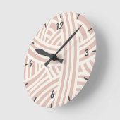 日焼けピンク抽象芸術様式化糸ボール ラウンド壁時計 (傾斜)
