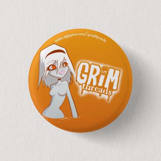 日焼けボタン 缶バッジ (正面)