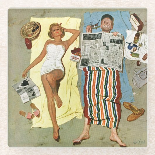 日焼け止めか。 ガラスコースター (正面)