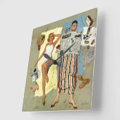 日焼け止めか。 スクエア壁時計 (傾斜)