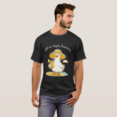 日焼け止めを塗りに行くガチョウ かわいい 夏のユーモア Tシャツ (正面フル)