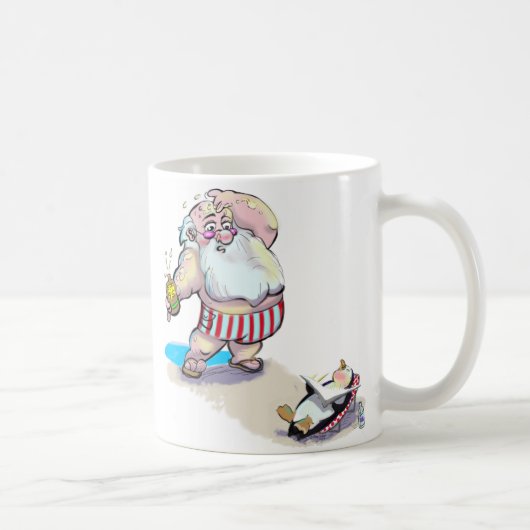 日焼け止めサンタ コーヒーマグカップ (右)