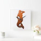 日焼け止め人魚 スクエア壁時計 (ホーム)