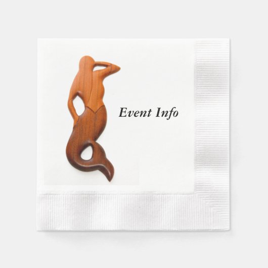 日焼け止め人魚 縁ありカクテルナプキン (正面)