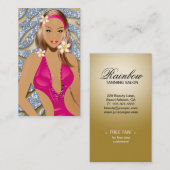 日焼け水着スパークルゼブラシルバー金ゴールド 名刺 (正面/裏面)