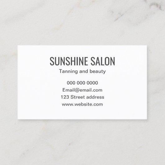 日焼け&美しいサロンパステルミニマリスト 名刺 (裏面)
