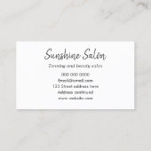 日焼け/美しいサロンミニマモダンリスト企業  名刺 (裏面)