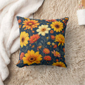 日照り夏の花模様モダン。屋外 クッション (ブランケット)