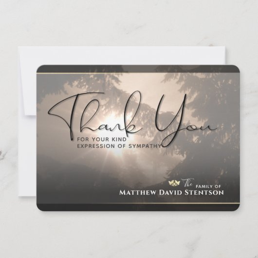 日照り木の自然悔やみや弔慰サンキューカード 招待状 (正面)