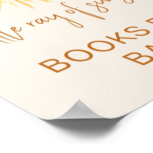 日照をテーマにしたベビーシャワー標識用の本 ポスター (角)