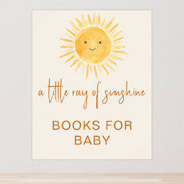 日照をテーマにしたベビーシャワー標識用の本 ポスター