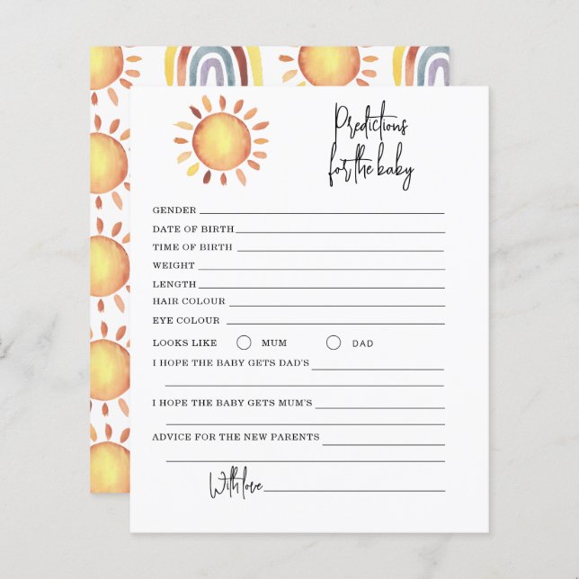 日照予測とアドバイス (正面/裏面)