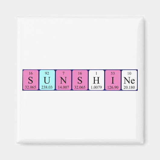 日照周期表名磁石 マグネット (正面)