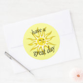 日照肯定素晴らしのステッカーを貼る ラウンドシール (封筒)