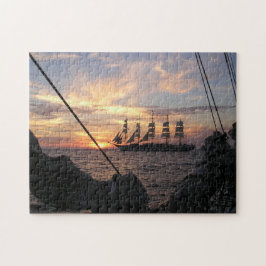 日王室のの入り時にシルエットしたクリッパー ジグソーパズル