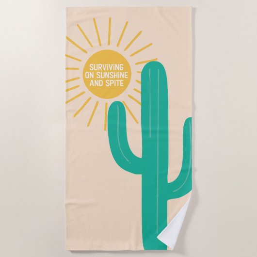 日生き延び照と悪意に満ちた ビーチタオル (正面)