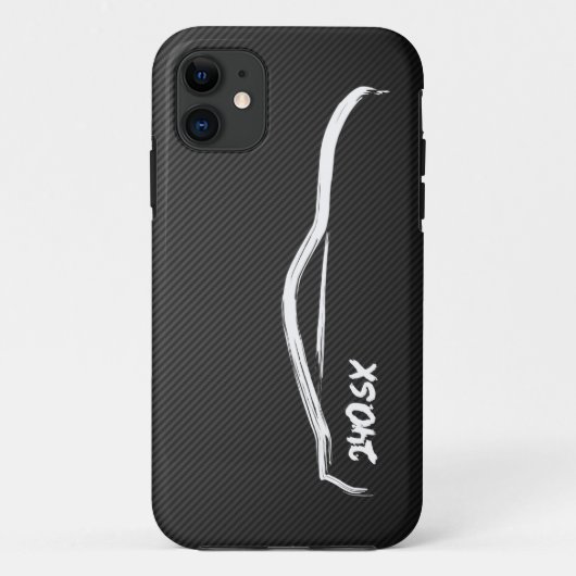 日産シルビア240sxの白のシルエット Case-Mate iPhoneケース (裏面)