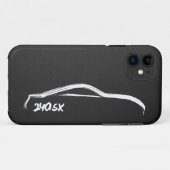 日産シルビア240sxの白のシルエット Case-Mate iPhoneケース (裏面(横))