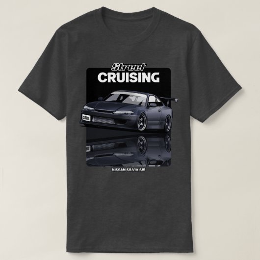日産シルビアS15通りクルージング Tシャツ (デザイン正面)