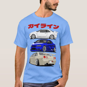 日産スカイラインゲートr34 tシャツ