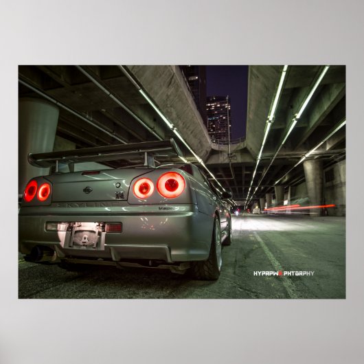 日産スカイラインGT-R R34ダウンタウンロサンゼルス ポスター (正面)