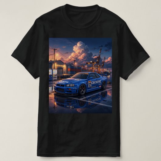日産スカイラインGT-R R34 Tシャツ (デザイン正面)