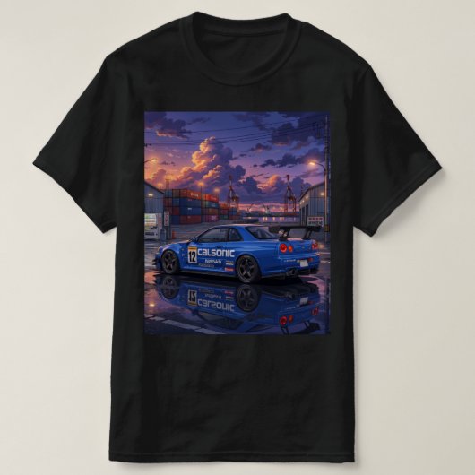 日産スカイラインGT-R R34 Tシャツ (デザイン正面)