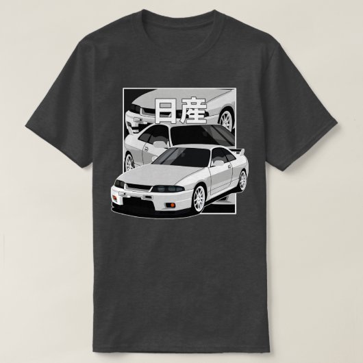 日産スカイラインGtr33日本の漫画 Tシャツ (デザイン正面)