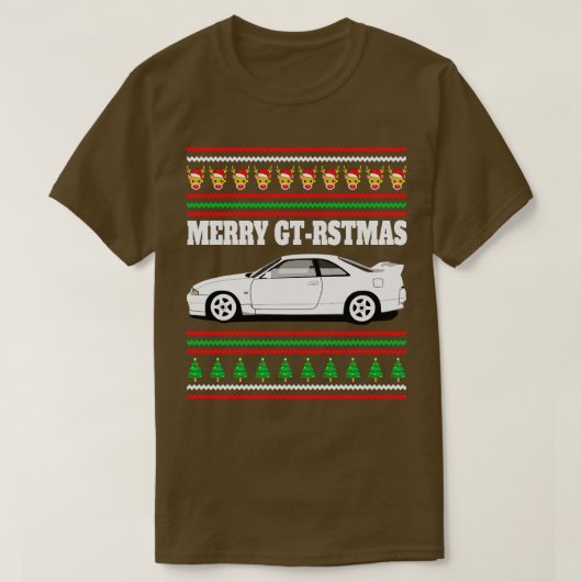日産スカイラインGTR R33メリークリスマス Tシャツ (デザイン正面)