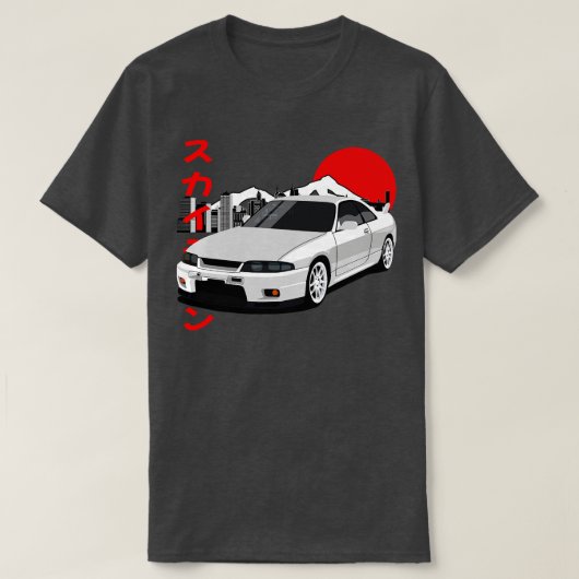 日産スカイラインGTR R33 JDMスタイル Tシャツ (デザイン正面)