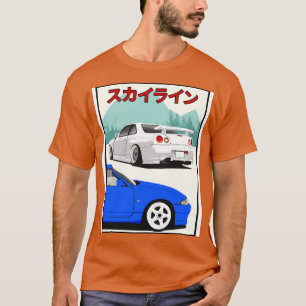日産スカイラインGtr r33 r34 Tシャツ