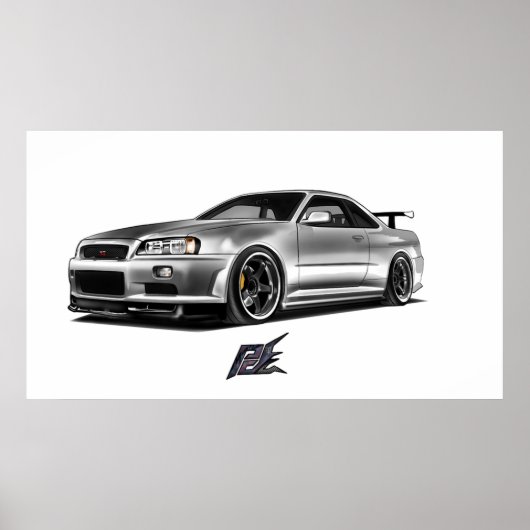 日産スカイラインgtr r34 ポスター (正面)