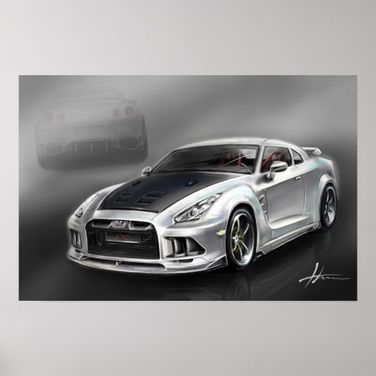 日産スカイラインGTR R35 ポスター (正面)