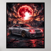 日産スカイラインR32 紅月下 ポスター (正面)