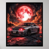 日産スカイラインR32 紅月下 ポスター (正面)