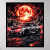 日産スカイラインR33 紅月下にて ポスター (正面)