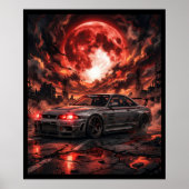 日産スカイラインR33 紅月下 ポスター (正面)