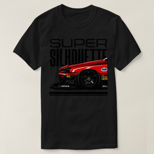 日産スカイラインR34シルエットすごい Tシャツ (デザイン正面)