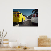 日産スカイラインR34、R33、R32、R35、箱須賀GT-R ポスター (キッチン)