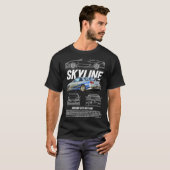 日産スカイラインTシャツ – アイコニックJDMカーファン Tシャツ (正面フル)