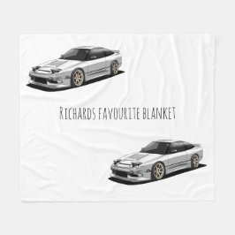 日産240sx手描きアートワーク フリースブランケット