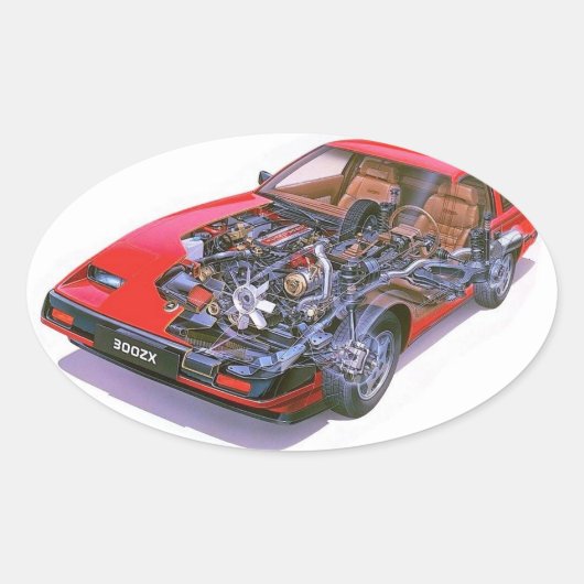 日産300zxステッカー 楕円形シール (正面)
