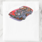 日産300zxステッカー 楕円形シール (バッグ)