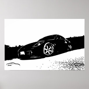 日産350zの前部スタンス ポスター