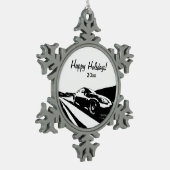 日産350Zの圧延の打撃 スノーフレークピューターオーナメント (左)