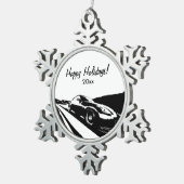 日産350Zの圧延の打撃 スノーフレークピューターオーナメント (右)