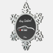 日産350Z -私は私の350Zを愛します スノーフレークピューターオーナメント (右)